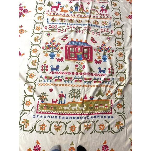 VTG Fieldcrest American Sampler Dutch Bedspread Comforter Twin Fringe 72"x100" - Picture 4 of 13